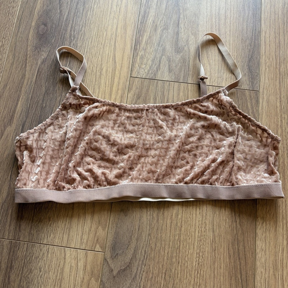 SKIMS Velvet Logo Scoop Bralette Chai Women's X Large